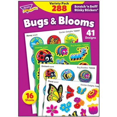 Trend Enterprises Bugs and Blooms Scratch 'N Sniff Stinky Stickers, 41 Designs, 4 Scents, pk of 288