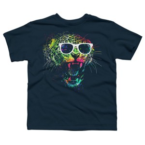 Boy's Design By Humans Technicolor Jaguar By clingcling T-Shirt - 1 of 3