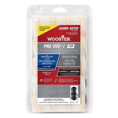 Wooster Pro/Doo-Z Fabric 4.5 in. W X 1/2 in. Jumbo Paint Roller Cover 10 pk (Case of 4)