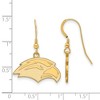 Black Bow Jewelry 14k Yellow Gold Plated Sterling Silver Southern Mississippi Golden Eagles NCAA Dangle Earrings - 2 of 3