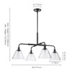 Rennnsan Sernelle 30"W 4-Light Linear Glass Modern Dimmable Kitchen Island Pendant in Black - 3 of 4