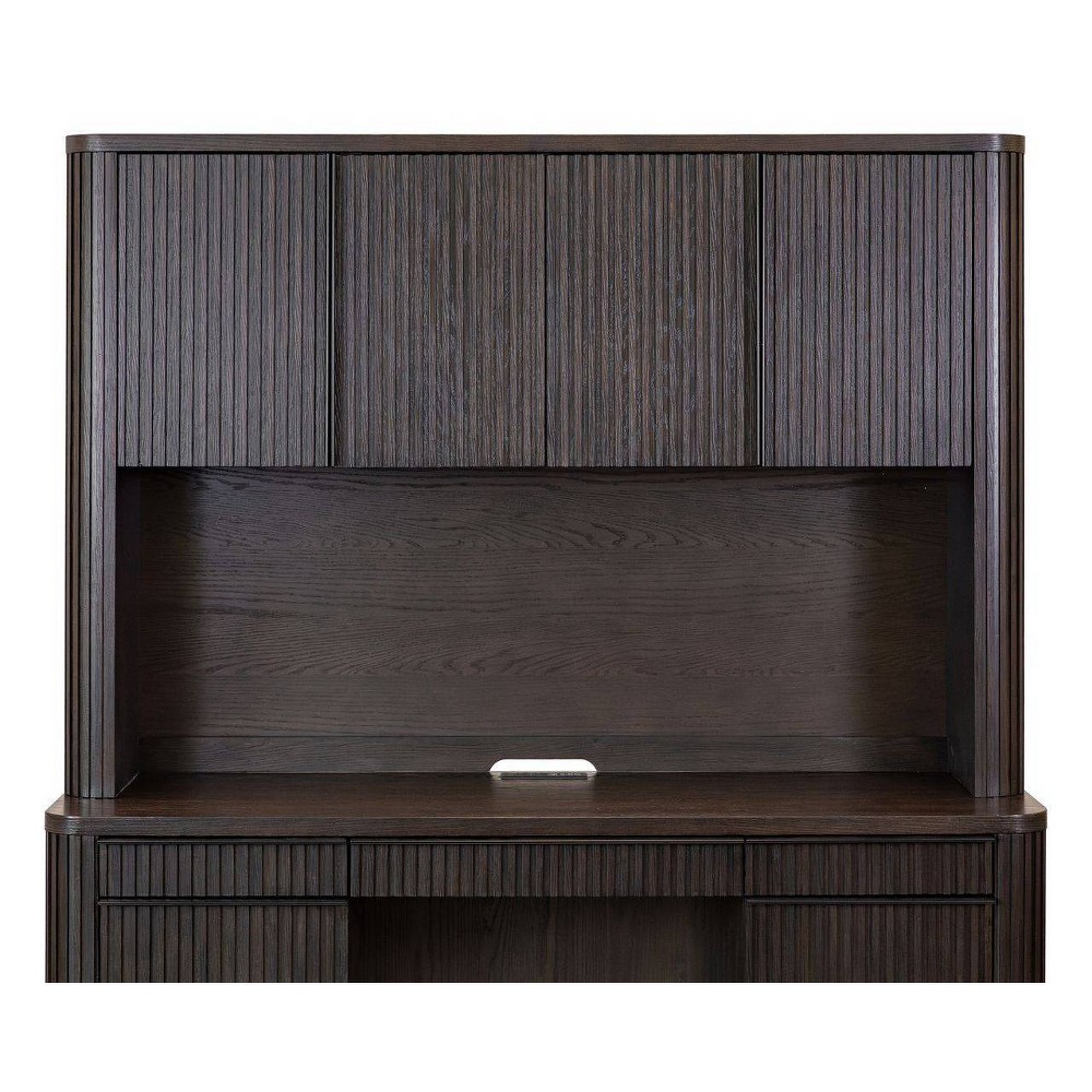 Martin Furniture Executive Hutch with Wood Doors Brown Fully Assembled