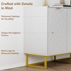 31.5 In Modern Sideboard Buffet Cabinet,Wood Accent Storage Cabinet with Herringbone Doors & Shelf,Credenza Console Table for Dining Room Living Room - 4 of 4