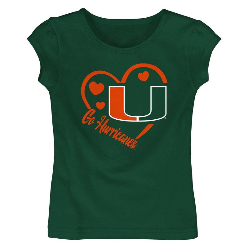NCAA Miami Hurricanes Toddler Girls&#39; T-Shirt, 1 of 2