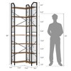 86" L-Shaped Corner Bookshelf - Industrial 7-Tier Bookcase w/ Beaded Design, Tall Display Rack for Living Room & Bedroom - 2 of 4