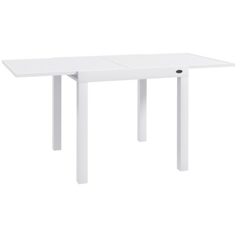 Outsunny Expandable Patio Dining Table For 4-6, Aluminum Extendable ...