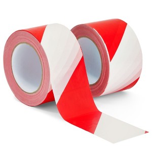 Stockroom Plus 2 Pack Caution Tape Roll, Red and White Stripes, High Visibility Barricade Tape, 2.8 in Wide, 660 Ft Rolls - 1 of 4