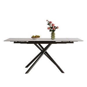 KTMBDW 83" Extensible Sintered Stone Dining Table, Modern Kitchen Table with Durable & Scratch-Resistant Surface for Dining Room - 1 of 4