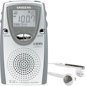 Sangean DT-210 FM-Stereo/AM PLL Synthesized Tuning Pocket Radio. - 1 of 3
