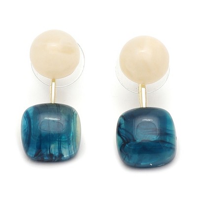 SOHI Women's Blue  Stone Drop Earrings