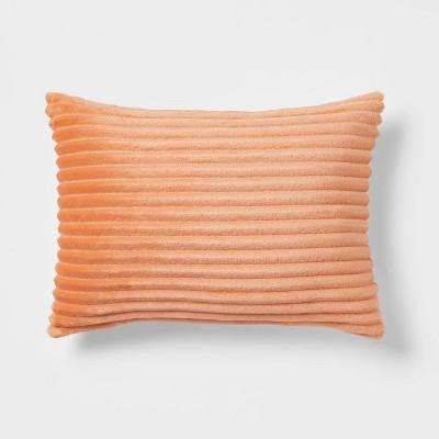 Oblong Cut Plush Decorative Throw Pillow Light Orange - Room Essentials™