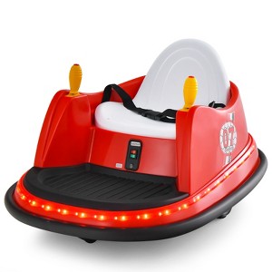 Costway 12V Vehicle 360° Spin Race Toy Kids Ride On Bumper Car w/ Remote Control Purple/Blue/Red/Pink - 1 of 4