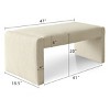 Kaia 47" Contemporary Farmhouse Linen Fabric Waterfall Upholstered Bench-Maison Boucle - 4 of 4