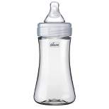 Chicco Duo Hybrid Baby Bottle with Invinci-Glass Inside/Plastic Outside with Slow Flow Anti-Colic Nipple 0 Months+ - Clear/Gray - 9oz
