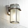 Possini Euro Design Delevan Modern Outdoor Wall Light Fixture Brushed Nickel 11 1/4" Frosted Seedy Glass for Post Exterior Barn Deck House Porch Yard - image 2 of 4