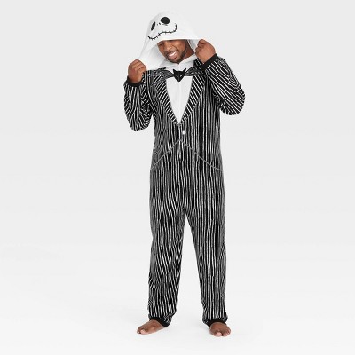 Men's The Nightmare Before Christmas Jack Skellington Halloween Matching Family Wearable Blanket - Black