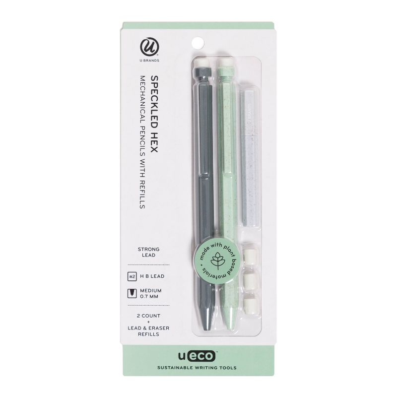 U Brands  U-Eco 2pk Mechanical Pencils Speckled Hex with Refill, 3 of 8