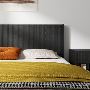 KWPZQEB Wood Headboard, King/Queen Size Farmhouse Headboard Only, Wall Mounted Fluted Panel, Stylish Wood Panel Headboard, Boho Headboards - 1 of 4