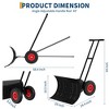 GustoWave 30" Heavy-Duty Steel Wheeled Snow Pusher - Adjustable Handle & Angled Blade with Non-Slip Wheels, Black Snow Shovel - 2 of 4