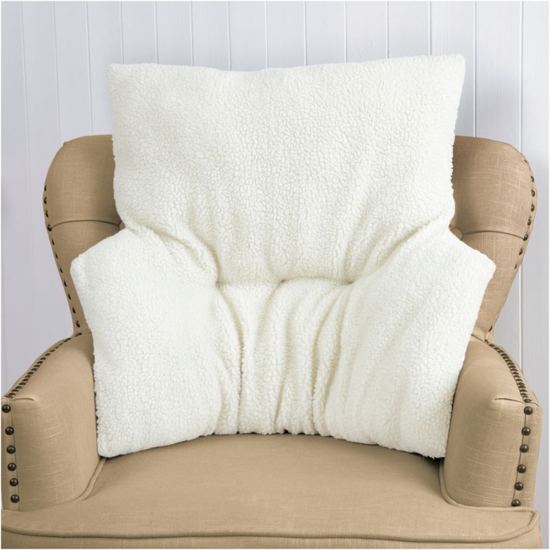 Collections Etc Faux Sheepskin Deluxe Back Rest Support Cushion - Lower Back Support and Comfort for Chair or Bed, 2 of 3
