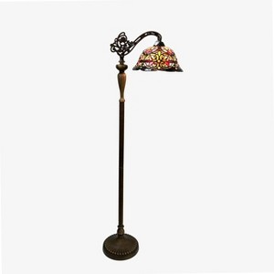 Chloe Lighting Bertram Tiffany-Style 1 Light Victorian Reading Floor Lamp 12" Shade - 1 of 4