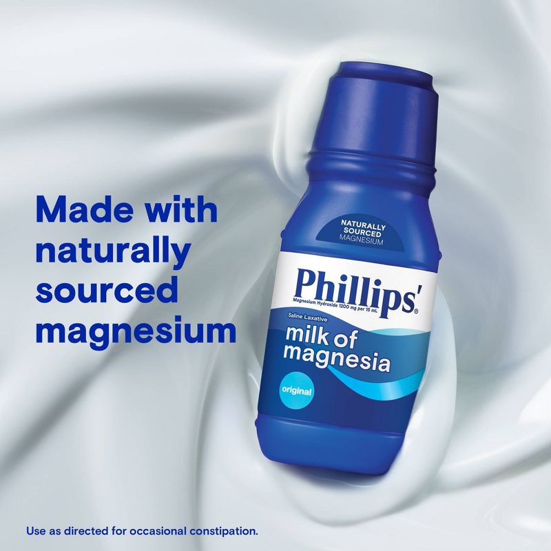Phillips&#39;  Milk of Magnesia Liquid Laxative Constipation Relief - Original Flavor - 12oz, 4 of 9
