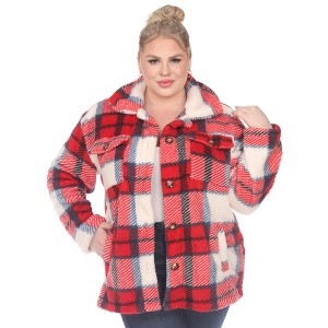 White Mark  Plus Size Plaid Shacket - 1 of 4