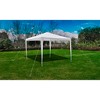 vidaXL White 10'x10' Garden Gazebo Pavilion - Pyramid Roof, Rust-Resistant Steel Frame, Polyethylene Tarp Roof, Ideal for Outdoor Events - 3 of 4