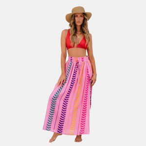 Women's Vibrant Chevron Print Beach Cover Up Skirt - Cupshe - 1 of 4
