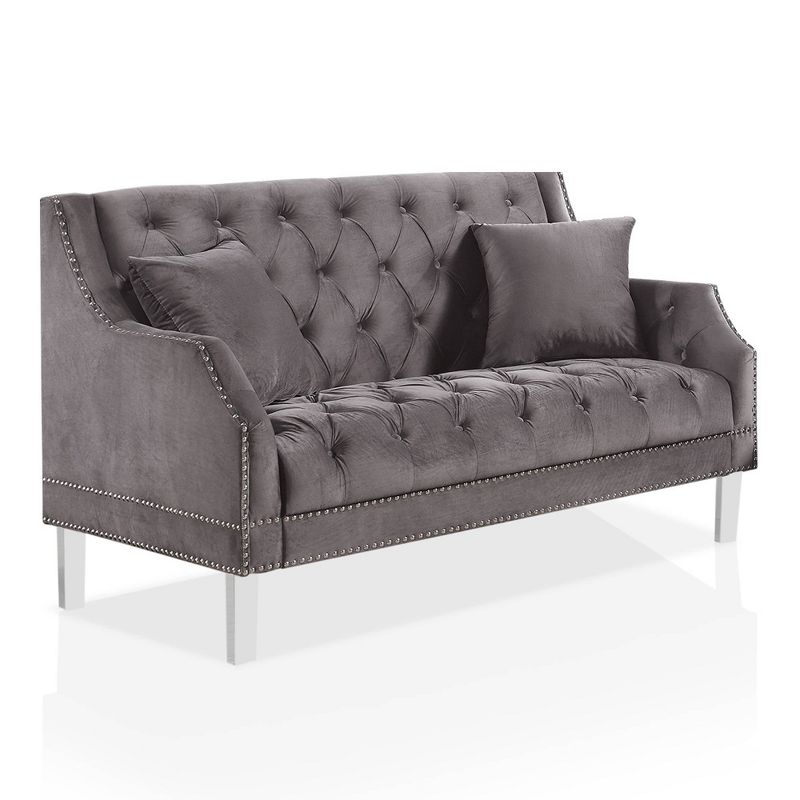 Pernice Button Tufted Chenille Loveseat Gray - HOMES: Inside + Out, 1 of 7