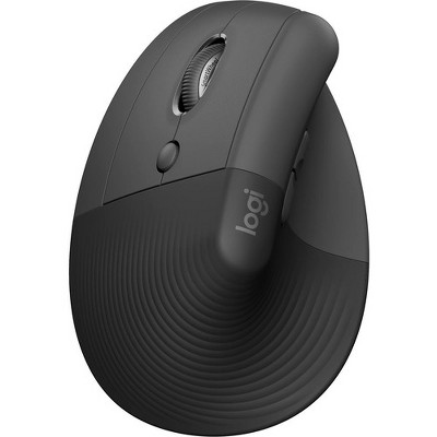 Logitech Lift Left Vertical Ergonomic Mouse (Graphite) - Optical - Wireless - Bluetooth/Radio Frequency - Graphite - USB - 4000 dpi - Scroll Wheel