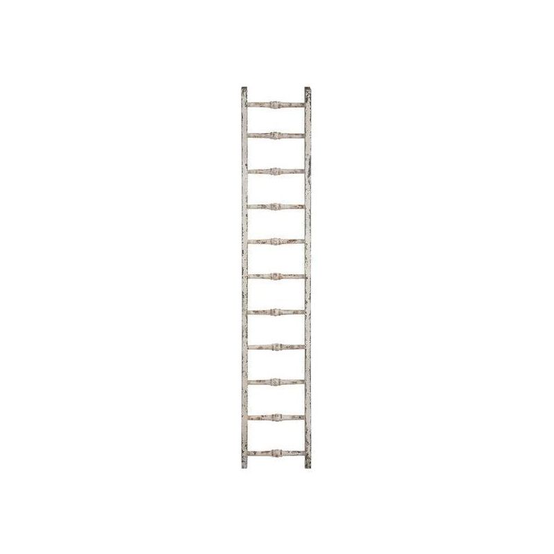 12.5&#34;x69&#34; Decorative Wood Ladder Distressed White - Storied Home, 1 of 9