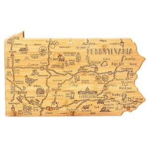 Totally Bamboo Destination Pennsylvania Serving and Cutting Board: State Design, Lightweight Bamboo, 16" x 9.75" - 1 of 4