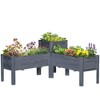 Outsunny Raised Garden Bed Set of 3, Elevated Wood Planter Box with Legs and Bed Liner for Grow Vegetables, Herbs, and Flowers - 4 of 4