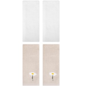 REGALWOVEN 4 Pcs Cotton Soft Absorbent Bathroom Hand Towels for Home Dcor 13" x 30" - 1 of 4