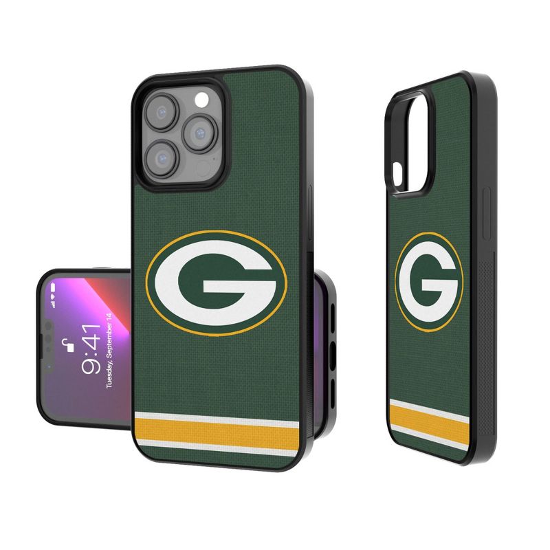 Keyscaper Green Bay Packers Stripe Bump Phone Case, 1 of 7