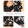 cheibear Womens Satin Floral Lounge Cami Nightgown Sleepwear 4pcs Pajama Sets - 4 of 4