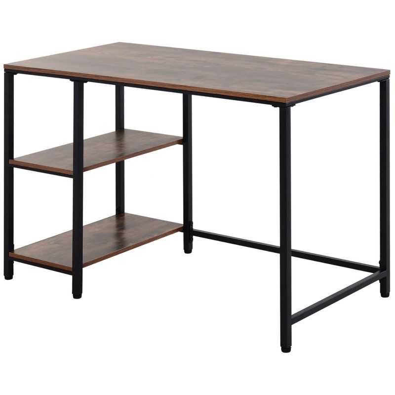 HOMCOM 47" Modern/Industrial Computer Writing Desk with 2 Storage Shelves for Home Office, Study, or Game Room, 4 of 9