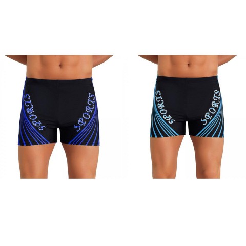 Мужские шорты INSPIRE CHIC Summer Printed Stretch Waist Surfing Swimming Shorts 2 Packs 1 Blue 1 Red 30, цвет: Синий