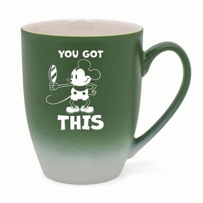 Elanze Designs You Got This Two Toned Ombre Matte 10 ounce New Bone China Coffee Tea Cup Mug, Black and White