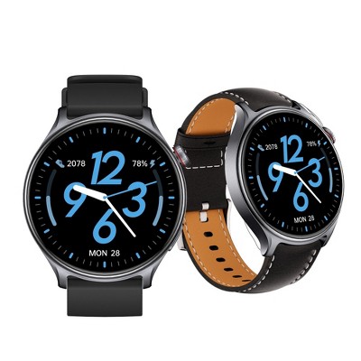 HONGGE Smart Watch with 1.46" HD Display, Bluetooth Calling, Blood Oxygen Monitor, 100+ Sports Modes, Bonus Leather Strap Included