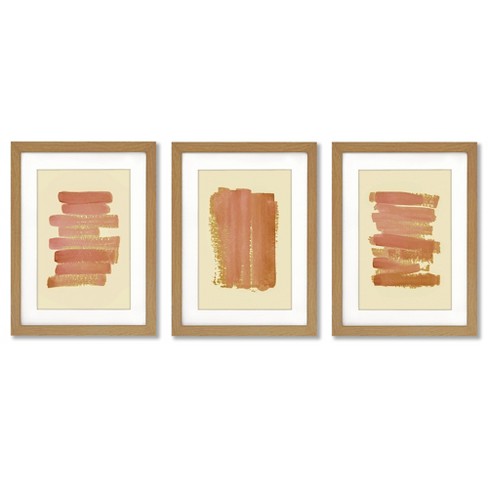 set Of 2) 24 X 30 Earth Abstract Framed Canvases Brown