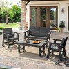 Pamapic 4-Piece HDPE Plastic Weather Resistant Outdoor Patio Conversation Seating Set in Gray - 4 of 4