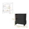 NicBex 14.57 inch Nightstand with 2 Drawers,Wooden Side Table with Sturdy Base,Modern Bedside Table for Bedroom,Living Room - 3 of 4