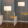 64" - 47"H Adjustable Height Brass/Shiny Gold Modern Tripod Floor Lamp for Living Room, Standing Lamp for Bedroom - 3 of 4