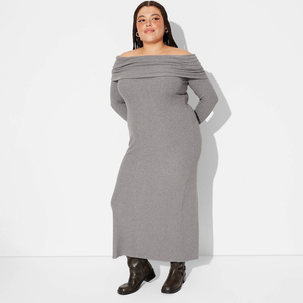 Women's Long Sleeve Maxi Sweater Dress - Wild Fable™ Gray L
