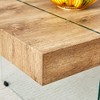 VYNXARIA 43.3"x23.6" Wood-Textured MDF Coffee Table with Tempered Glass Legs - 4 of 4