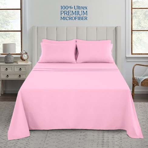 5 & 10 Inch Pocket King & Queen Fitted Sheet Pink Egyptian Home Linens