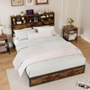 Infans Queen Bed Frame w/ Charging Station Storage Headboard Under-bed Storage Space - 3 of 4