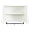 Bathroom Wall Cabinet with Adjustable Shelf, Towel Bar, 5 Hooks, Over The Toilet Storage Cabinet for Bathroom - 3 of 4
